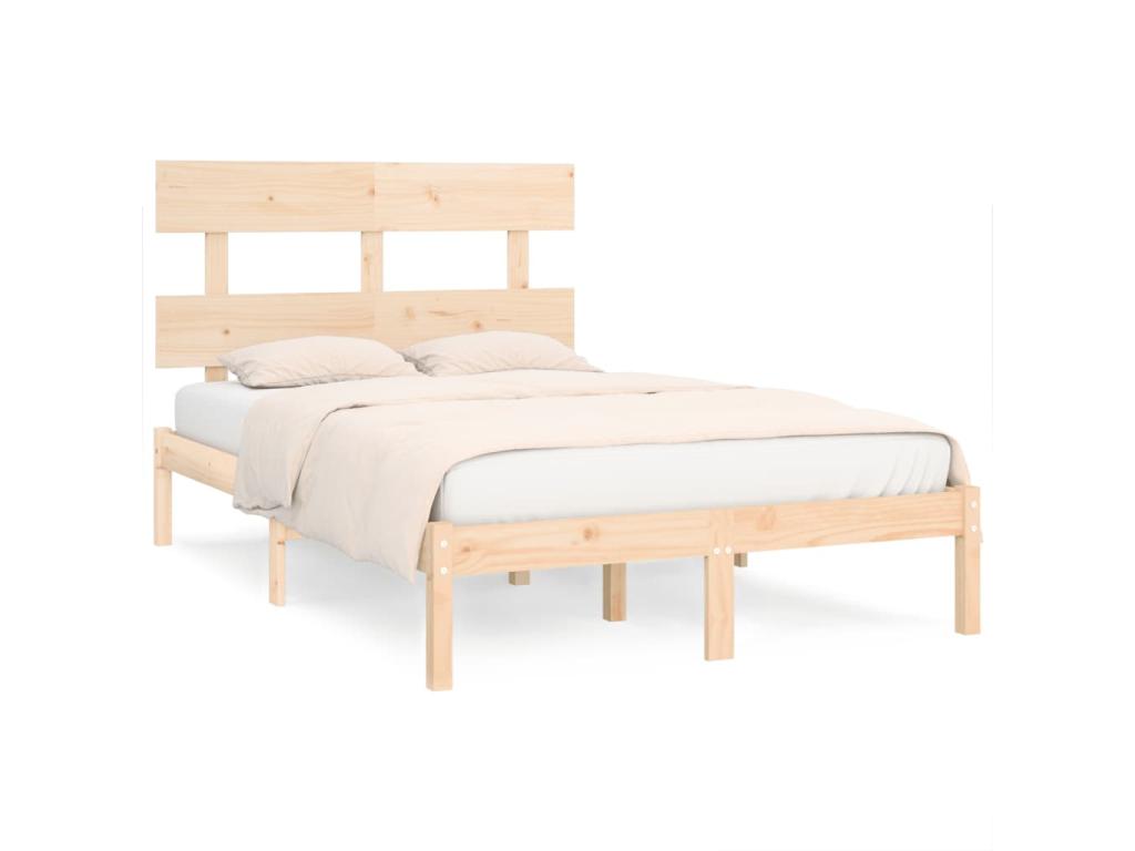 Brown Solid Wood Bed Frame, 120 x 200 cm