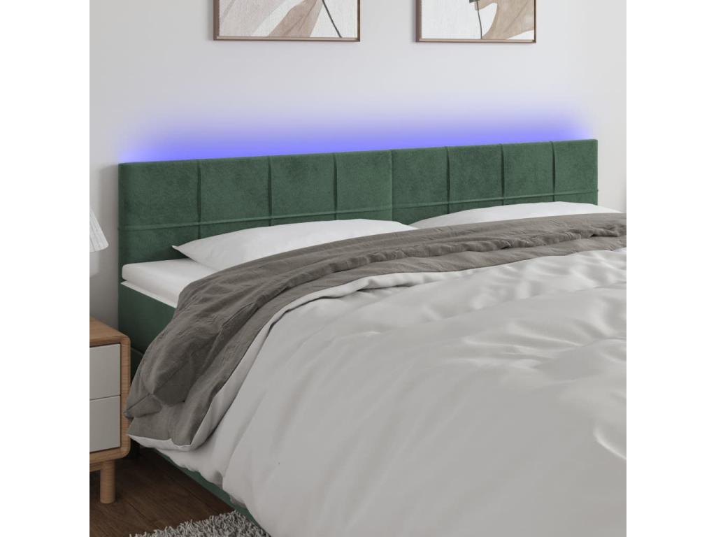 Green Velvet Bed, 200 x 5 x 78 cm