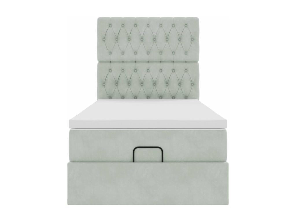 Gray Velvet Mattress, 90 x 200 cm - dlz1766578657731