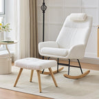 White Velvet Accent Chair, 54 x 98 x 96.5 cm