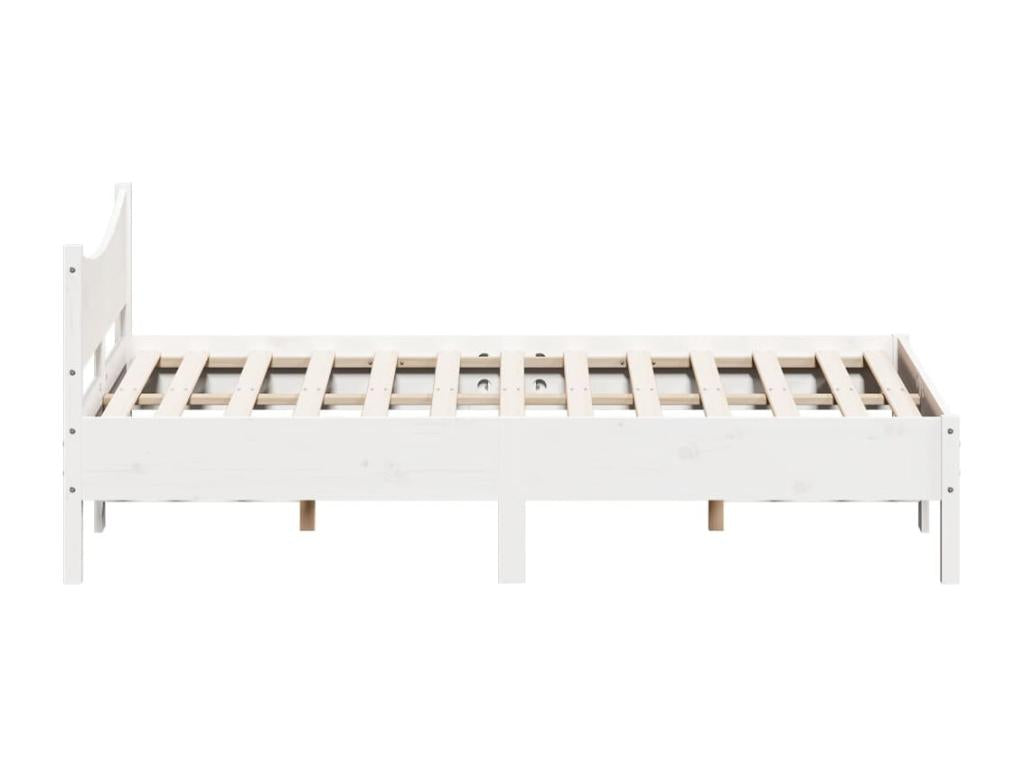 White Pine Wood Bed Frame, 140 x 200 cm