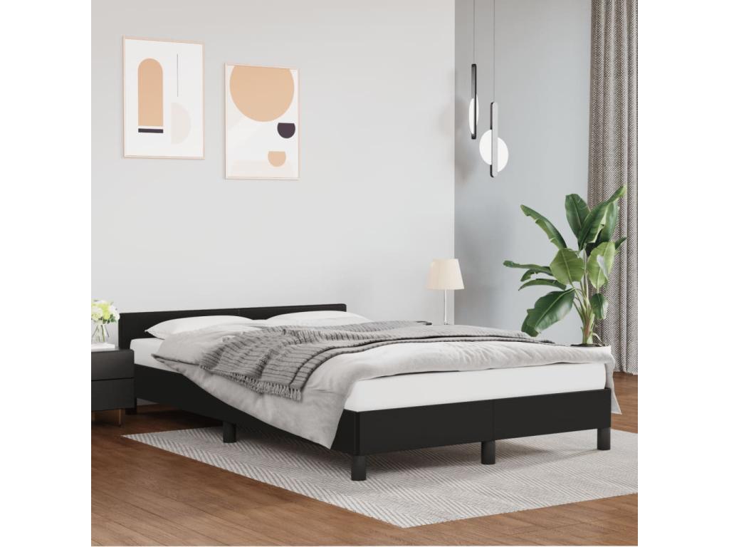 Black Faux Leather Bed Frame, 120 x 190 cm