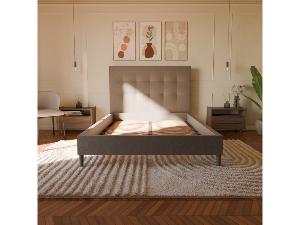 Anthracite Bed, 90 x 190 cm