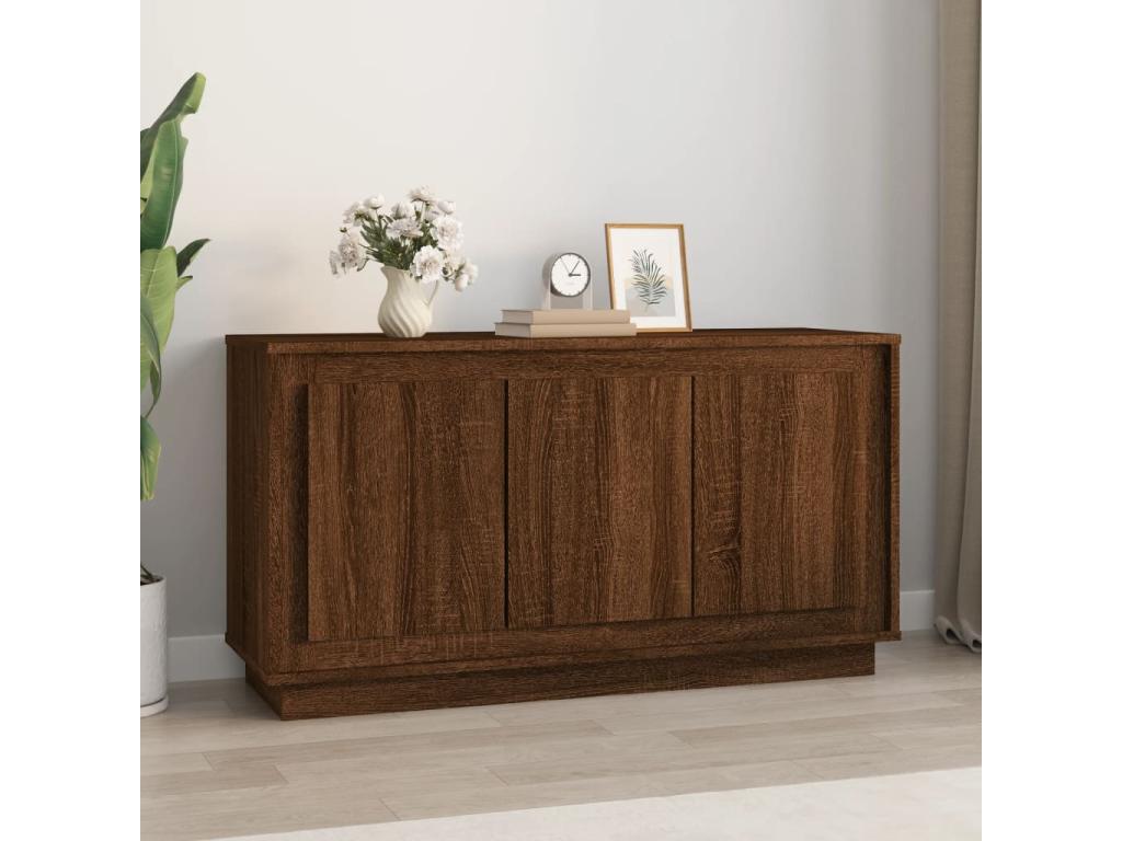 Brown Oak Wood Sideboard, 102 x 35 x 55 cm