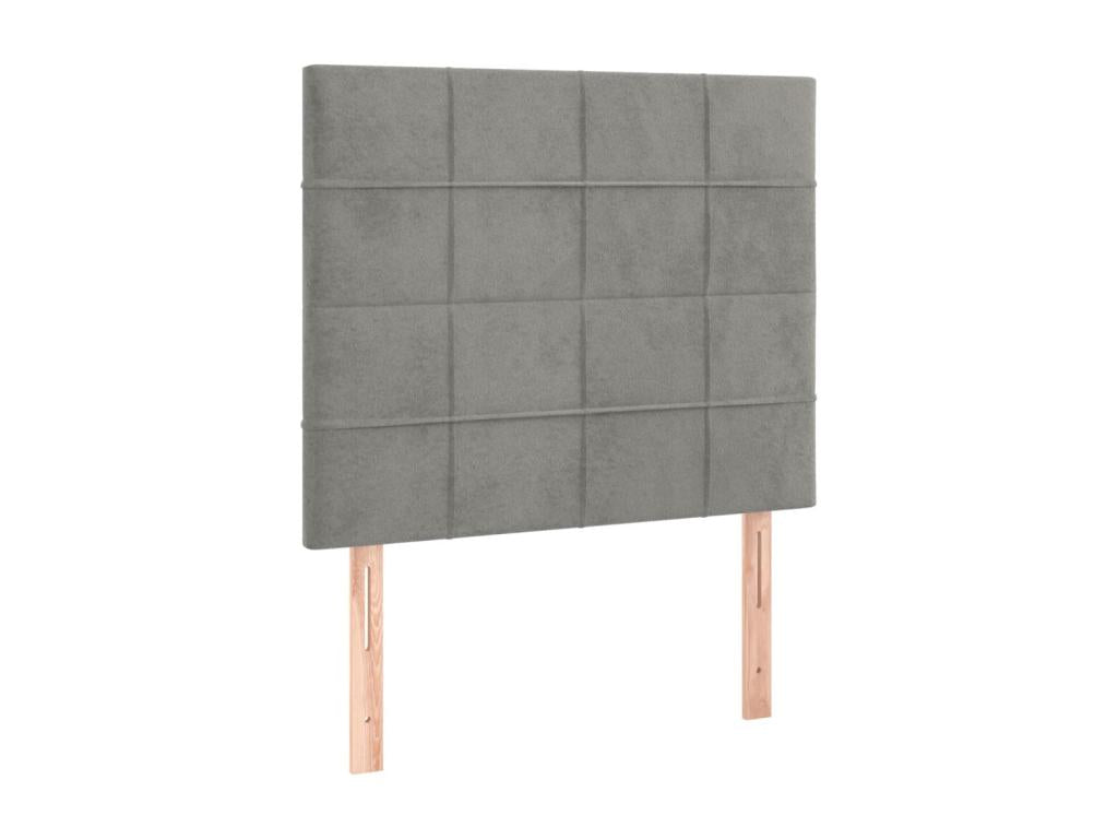 Gray Velvet Bed, 100 x 5 x 78 cm