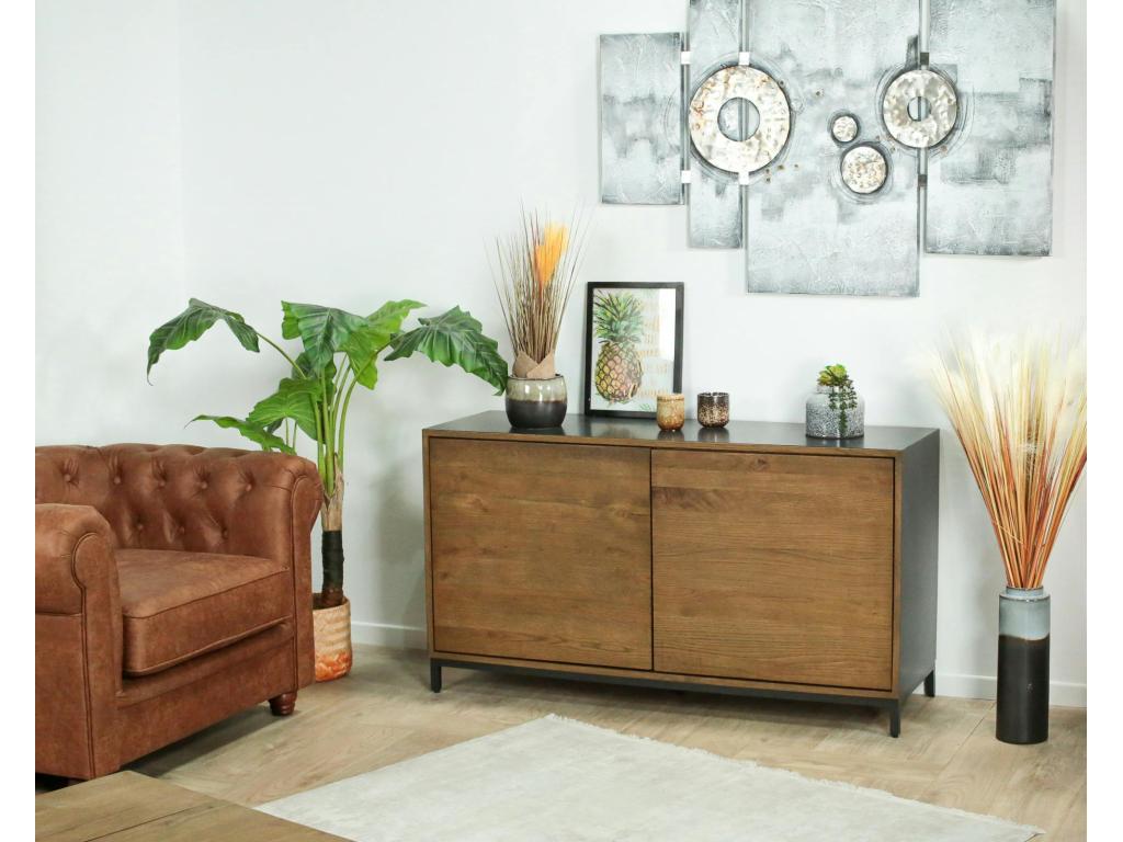Beige Oak Wood Sideboard