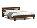 Brown Oak Wood Bed Frame, 140 x 190 cm