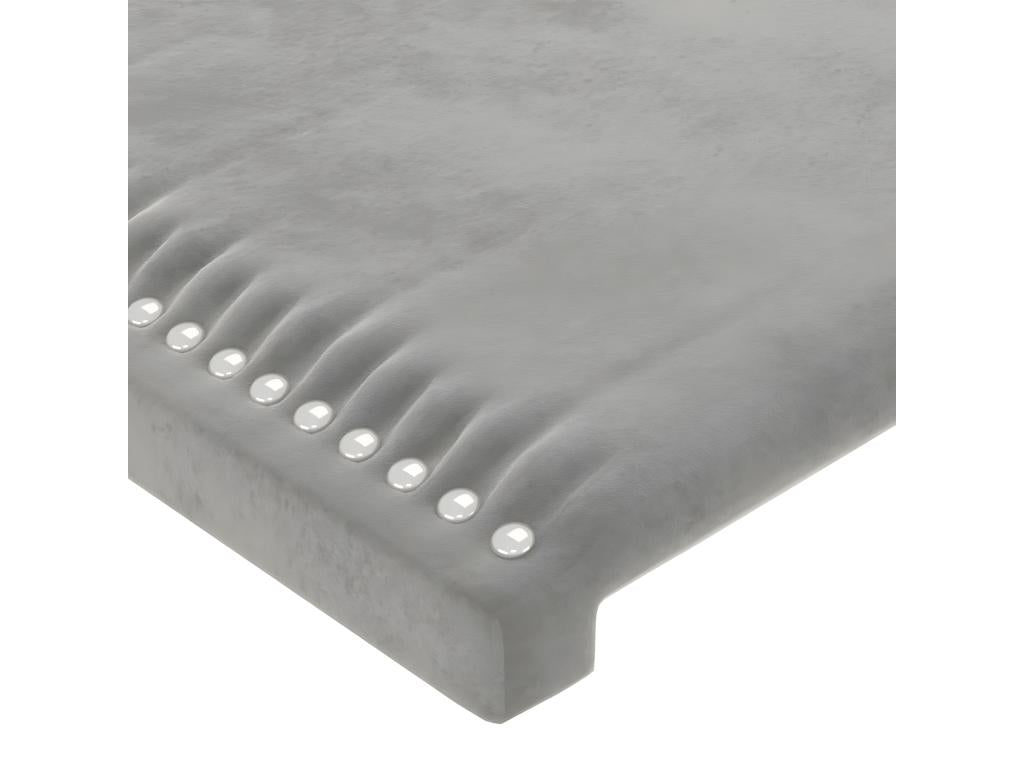 Gray Velvet Bed, 163 x 16 x 78 cm