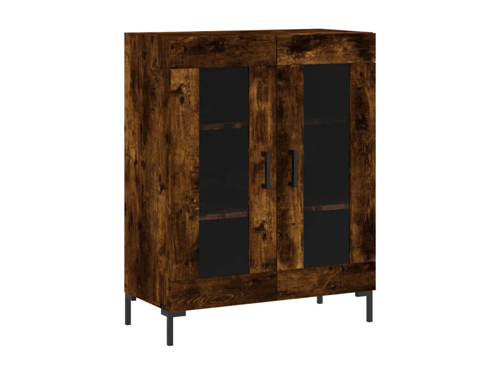 Brown Oak Wood Sideboard, 69.5 x 34 x 180 cm