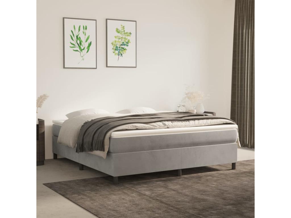 Gray Velvet Mattress, 160 x 200 cm