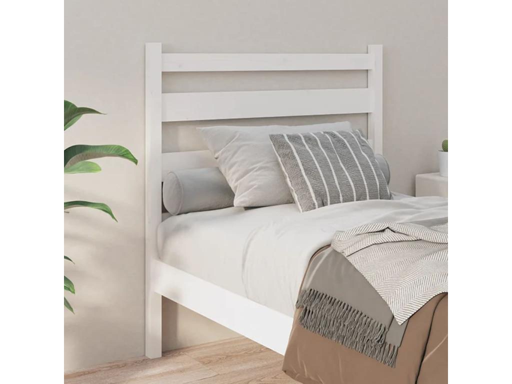 White Solid Wood Bed, 106 x 4 x 100 cm