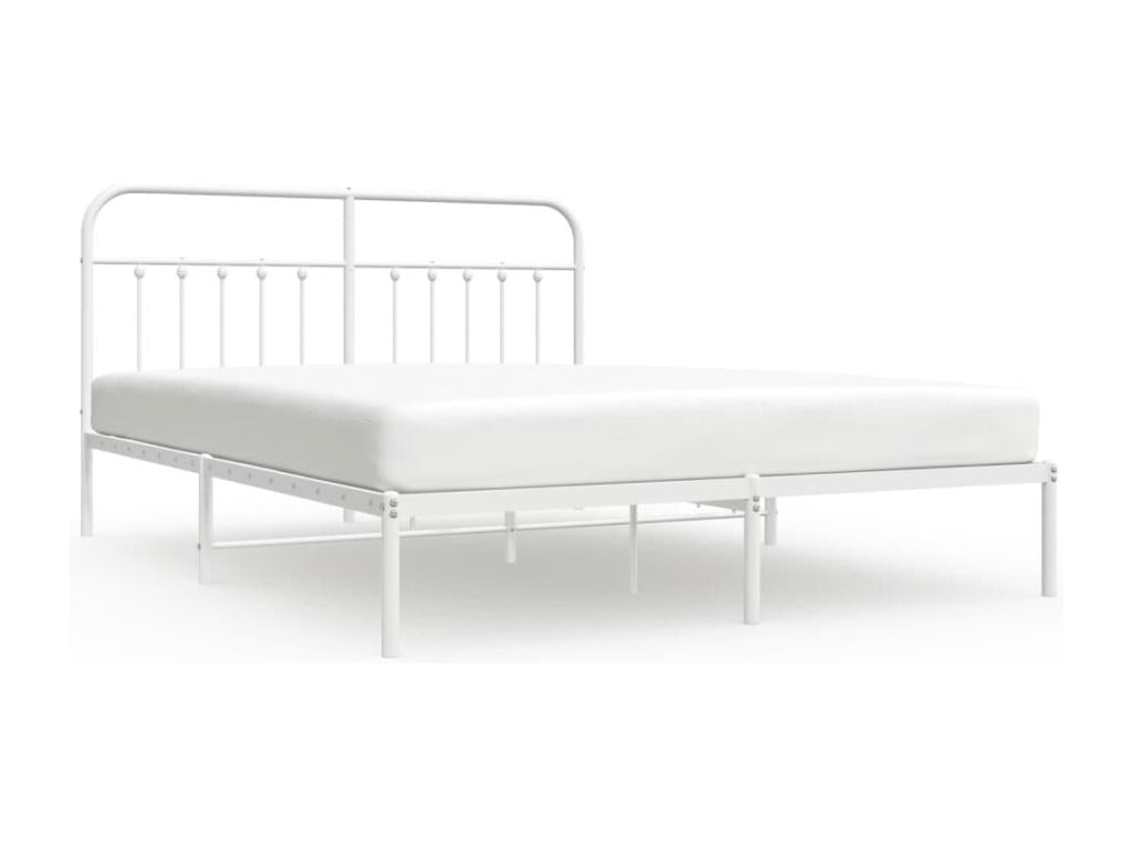 White Metal Bed Frame, 183 x 213 cm - dlz1766578881129