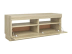 Brown Oak Wood TV Stand, 100 x 35 x 40 cm