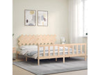 Natural Solid Wood Bed Frame, 200 x 200 cm