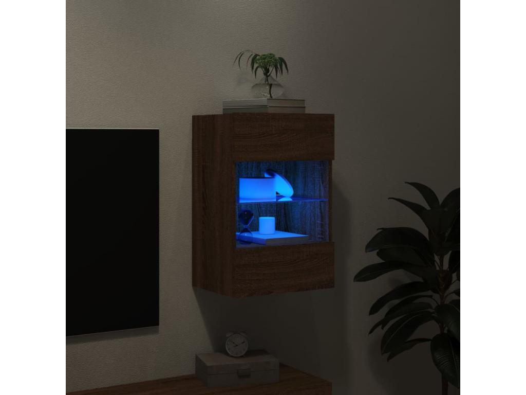 Brown Oak Wood TV Stand, 40 x 30 x 60.5 cm