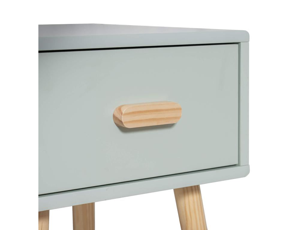 Green Pine Wood Table, 44 x 35 x 35 cm