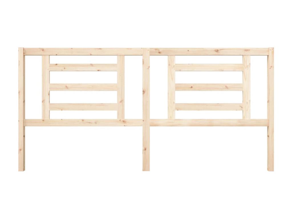 Brown Solid Wood Bed, 206 x 4 x 100 cm