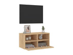 Brown Oak Wood TV Stand, 60 x 30 x 30 cm