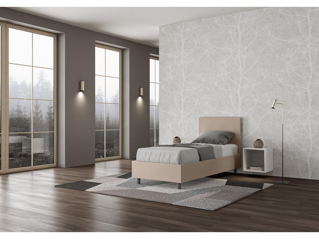 Gray Leather Bed, 80 x 200 cm