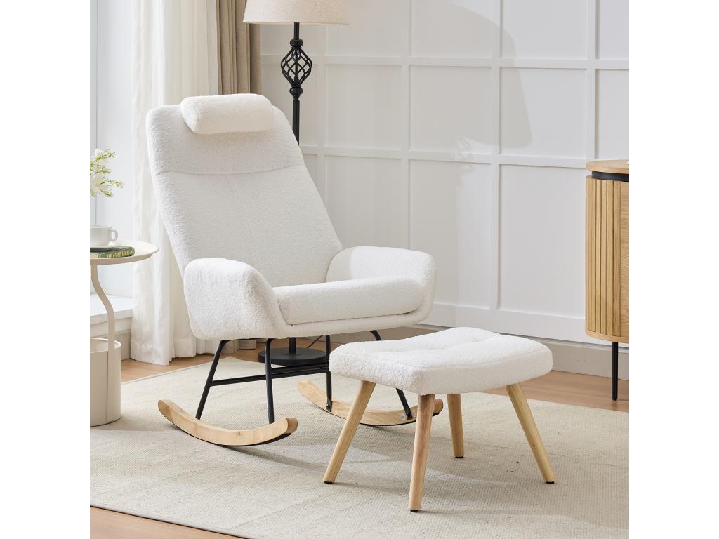 White Velvet Accent Chair, 54 x 98 x 96.5 cm