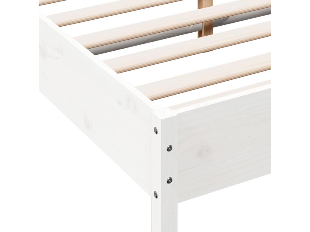 White Pine Wood Bed Frame, 140 x 200 cm