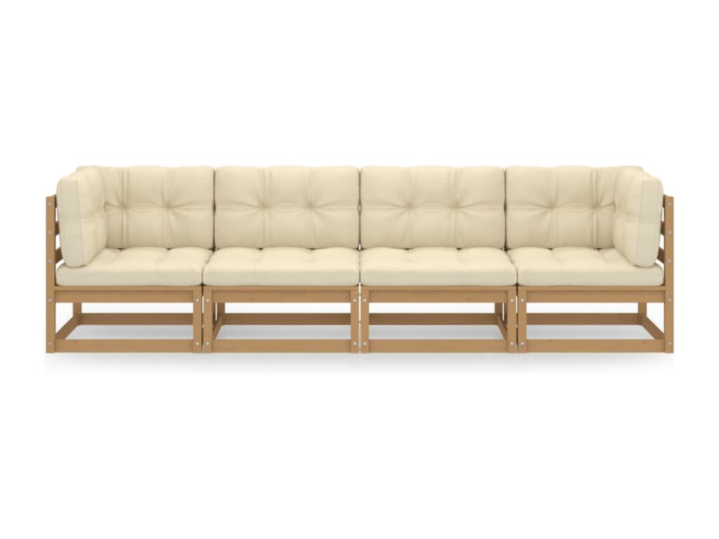 Brown Pine Wood Sofa - dlz1766578872929