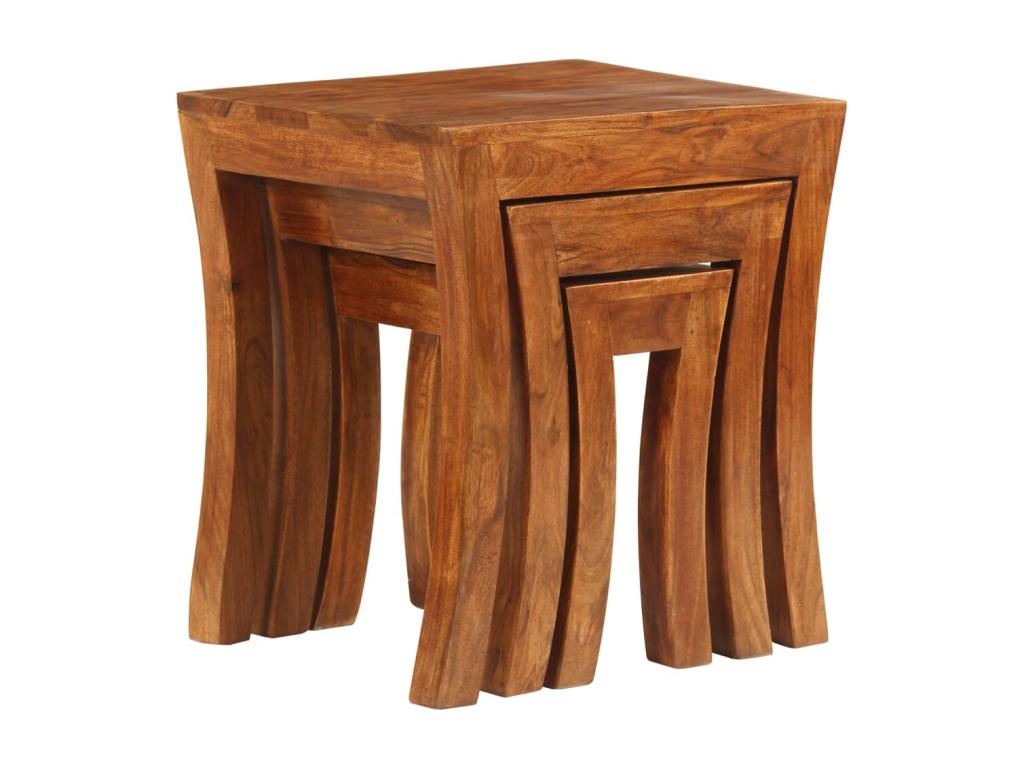 Brown Solid Wood Table, 50 x 35 x 50 cm