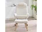 White Velvet Accent Chair, 54 x 98 x 96.5 cm