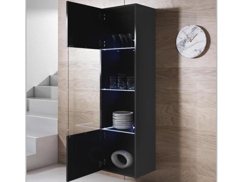 Black TV Stand, 260 x 40 x 165 cm