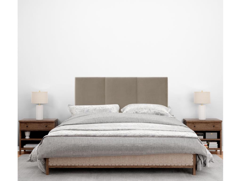 Beige Velvet Bed, 110 x 105 cm