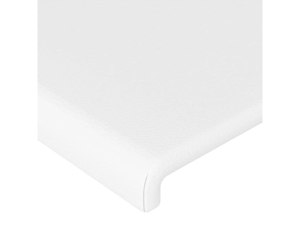 White Faux Leather Bed, 100 x 5 x 78 cm