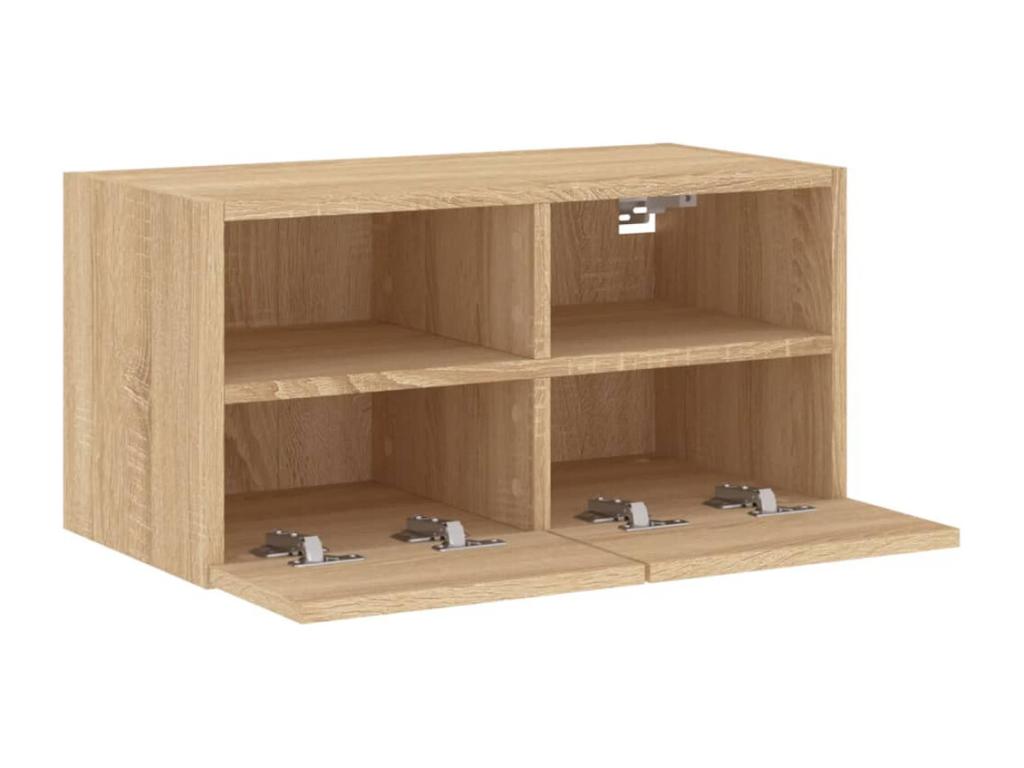Brown Oak Wood TV Stand, 60 x 30 x 30 cm