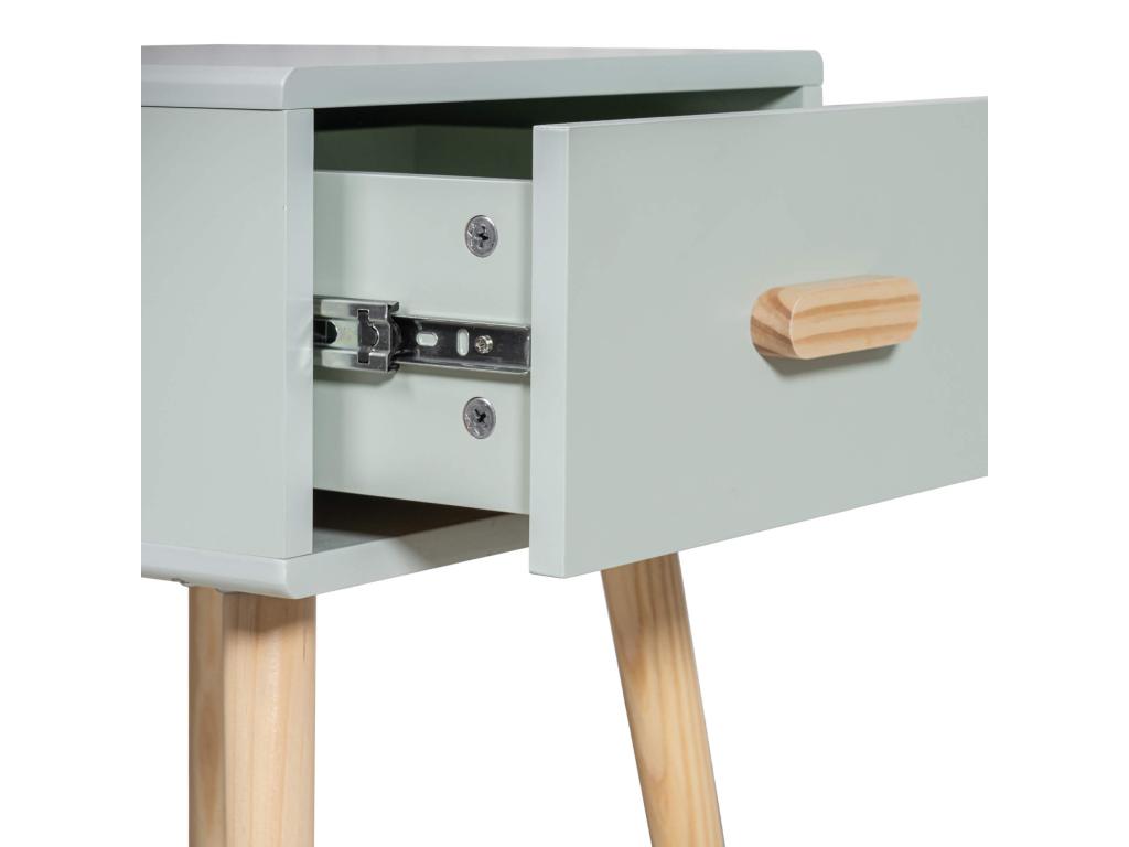 Green Pine Wood Table, 44 x 35 x 35 cm