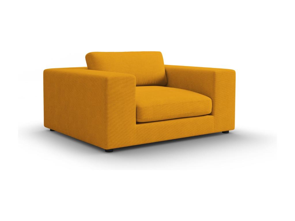 Yellow Velvet Sofa, 156 x 122 x 72 cm