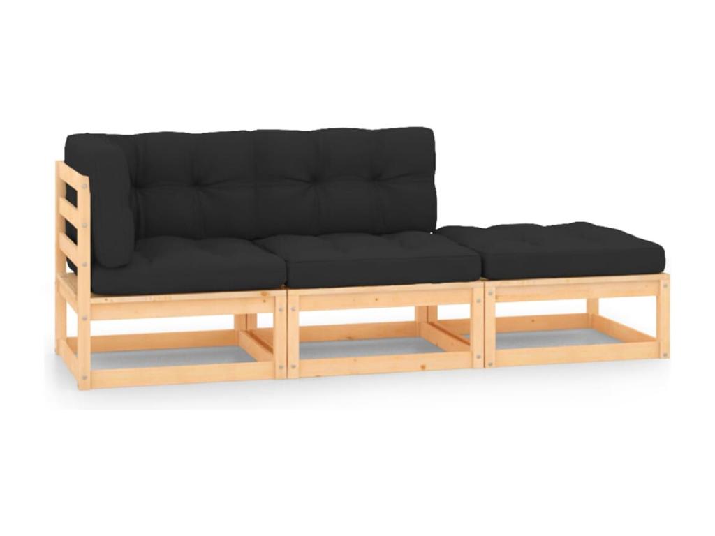 Anthracite Pine Wood Outdoor Furniture Set - dlz1766578752394