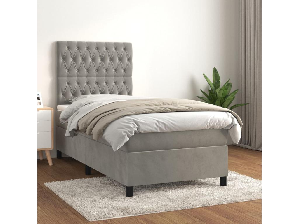 Gray Velvet Mattress, 80 x 200 cm - dlz1766578871014