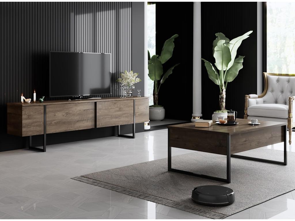 Anthracite Metal Coffee Table, 60 x 90 cm