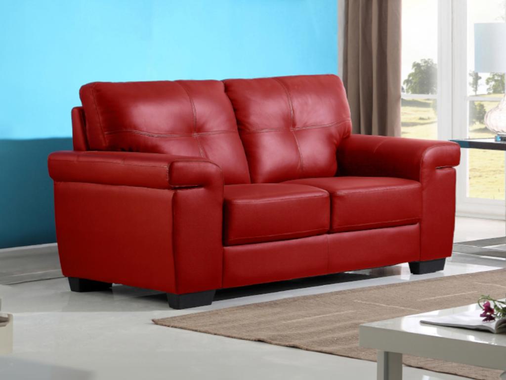 Red Leather Sofa